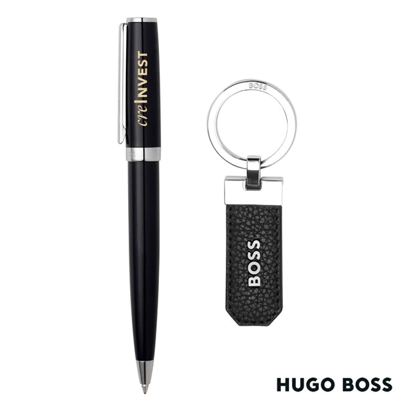 Hugo Boss® Ballpoint Pen & Key Ring Set is a luxurious... from ASI 84592 St Regis Group