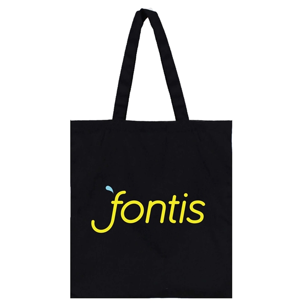 6 oz Black Cotton Canvas Natural-colored tote bag with 21" handles.... from ASI 74741 NVS Promo Designs, Inc.