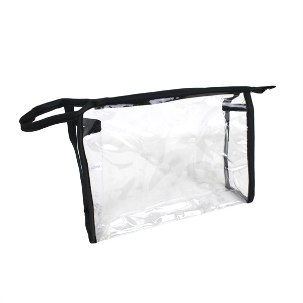 Trendy clear beauty bag with a matching trim & zipper.... from ASI 74741 NVS Promo Designs, Inc.