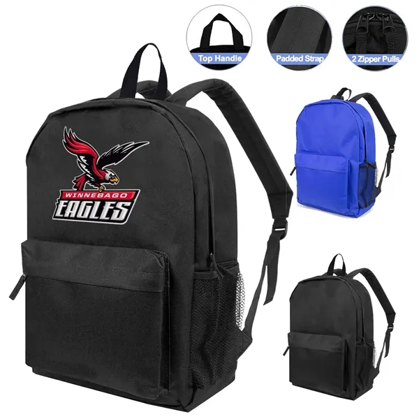 17" backpack with front zipper pocket; Main zipper compartment with double... from ASI 74741 NVS Promo Designs, Inc.