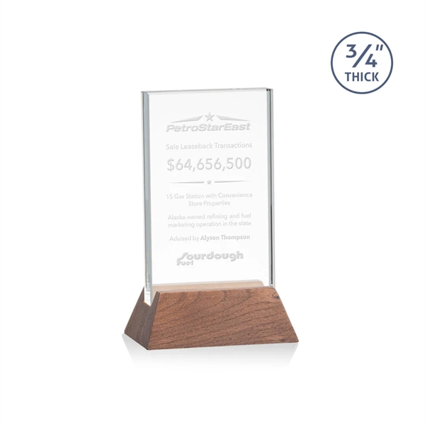The Walkerton Award - Starfire/Walnut is a vertical 3/4-inch thick Starfire... from ASI 84592 St Regis Group / St Regis
