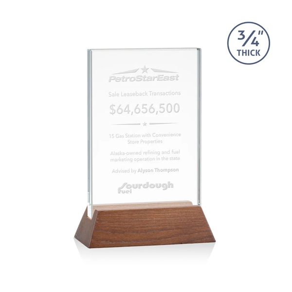 The Walkerton Award - Starfire/Walnut is a vertical 3/4-inch thick Starfire... from ASI 84592 St Regis Group / St Regis