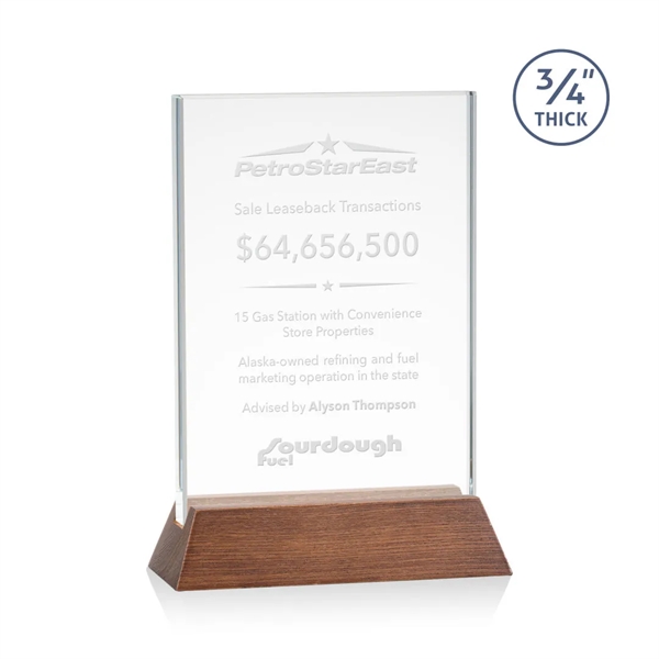 The Walkerton Award - Starfire/Walnut is a vertical 3/4-inch thick Starfire... from ASI 84592 St Regis Group / St Regis