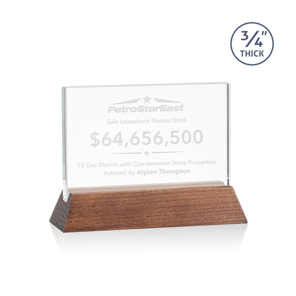 The Walkerton Award - Starfire/Walnut is a horizontal 3/4-inch thick Starfire... from ASI 84592 St Regis Group / St Regis