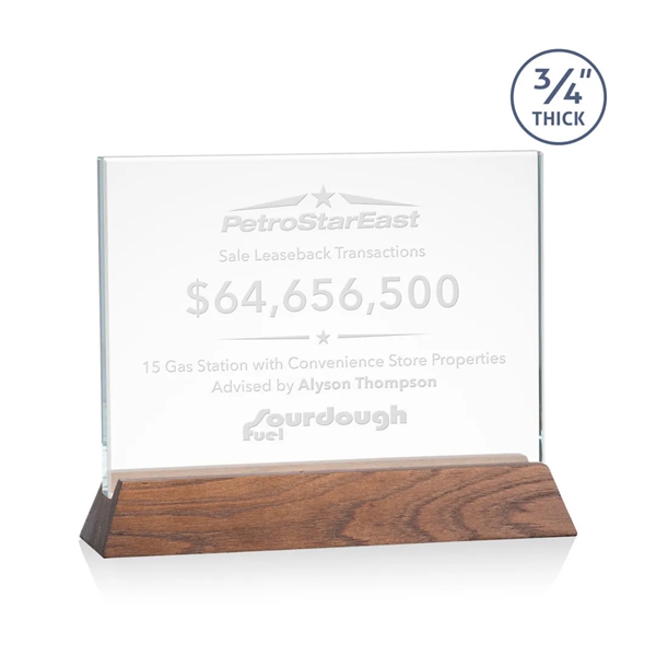 The Walkerton Award - Starfire/Walnut is a horizontal 3/4-inch thick Starfire... from ASI 84592 St Regis Group / St Regis