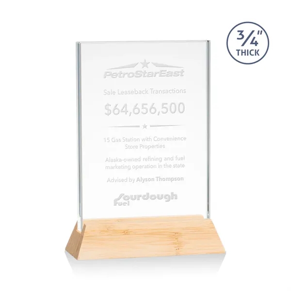 The Walkerton Award - Starfire/Bamboo is a horizontal 3/4-inch thick Starfire... from ASI 84592 St Regis Group / St Regis