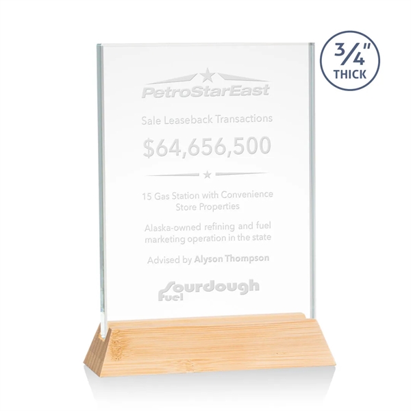 The Walkerton Award - Starfire/Bamboo is a horizontal 3/4-inch thick Starfire... from ASI 84592 St Regis Group / St Regis