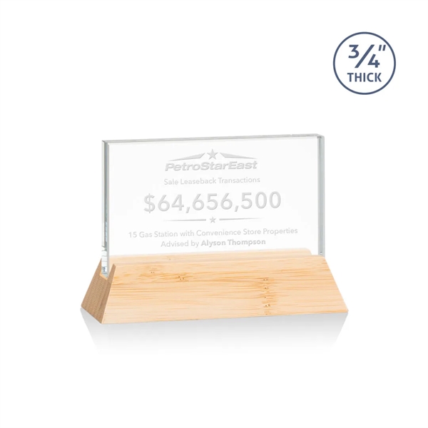 The Walkerton Award - Starfire/Bamboo is a horizontal 3/4-inch thick Starfire... from ASI 84592 St Regis Group / St Regis