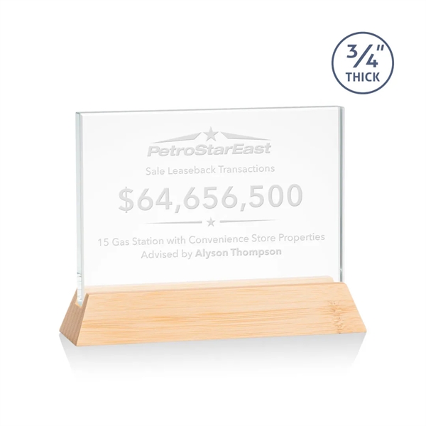 The Walkerton Award - Starfire/Bamboo is a horizontal 3/4-inch thick Starfire... from ASI 84592 St Regis Group / St Regis