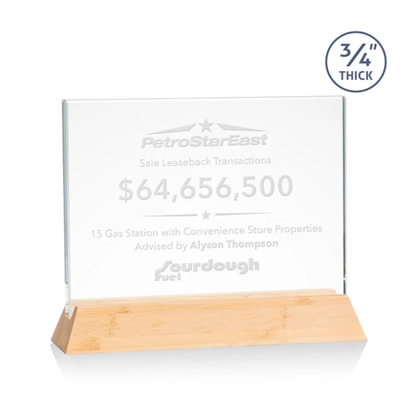 The Walkerton Award - Starfire/Bamboo is a horizontal 3/4-inch thick Starfire... from ASI 84592 St Regis Group / St Regis