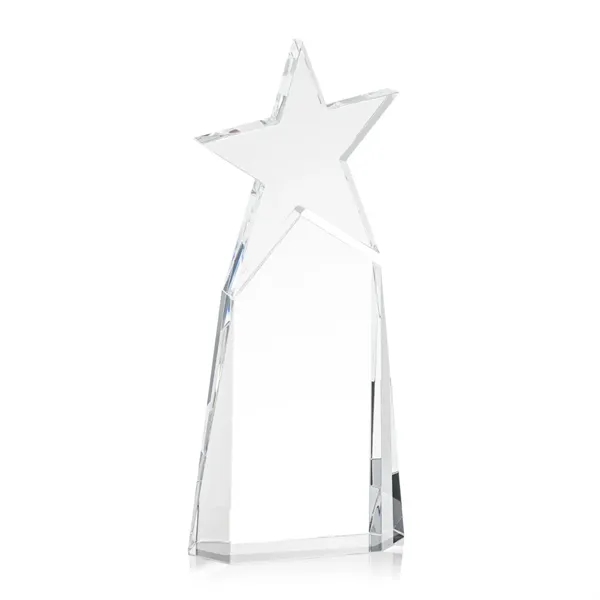 The Vernon Star Vividprint™ Award features a tall Optic Crystal base... from ASI 84592 St Regis Group / St Regis