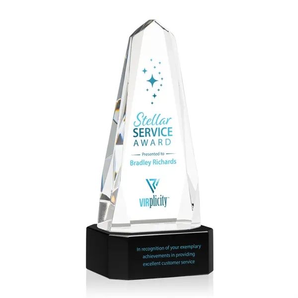 The Optical Crystal Geneva VividPrint™ Award on base is an obelisk... from ASI 84592 St Regis Group / St Regis