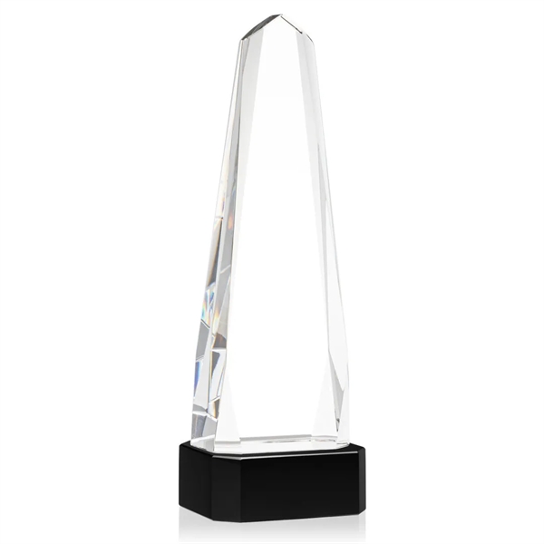 The Optical Crystal Geneva VividPrint™ Award on base is an obelisk... from ASI 84592 St Regis Group / St Regis