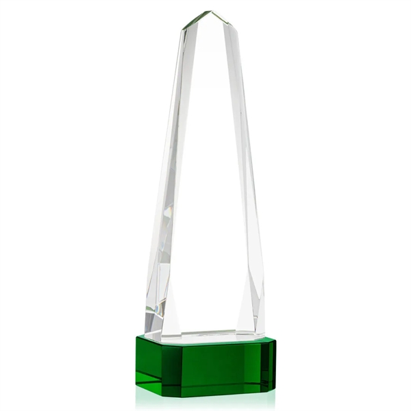 The Optical Crystal Geneva VividPrint™ Award on base is an obelisk... from ASI 84592 St Regis Group / St Regis