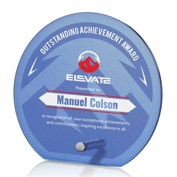 The budget-busting Atchison Circle VividPrint™ Award features an elegantly frosted ice... from ASI 84592 St Regis Group / St Regis