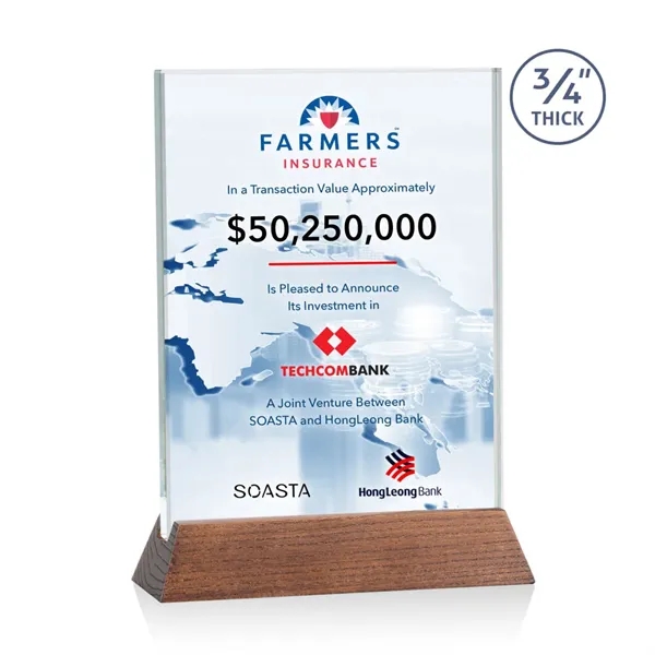 The Walkerton VividPrint™ Award - Starfire/Walnut is a vertical 3/4-inch thick... from ASI 84592 St Regis Group / St Regis