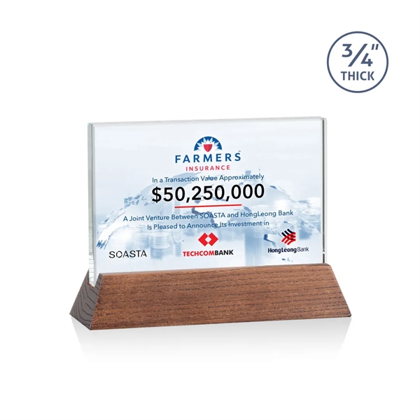 The Walkerton VividPrint™ Award - Starfire/Walnut is a horizontal 3/4-inch thick... from ASI 84592 St Regis Group / St Regis