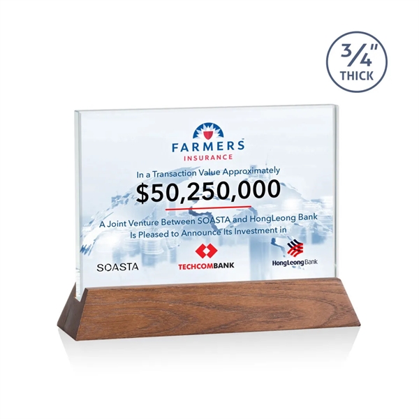 The Walkerton VividPrint™ Award - Starfire/Walnut is a horizontal 3/4-inch thick... from ASI 84592 St Regis Group / St Regis