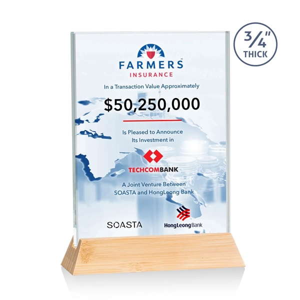 The Walkerton VividPrint™ Award - Starfire/Bamboo is a vertical 3/4-inch thick... from ASI 84592 St Regis Group / St Regis