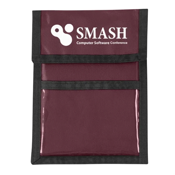 Neck wallet badge holder with clear plastic badge window, 420 denier... from ASI 61125 Hit Promotional Products / Hit®