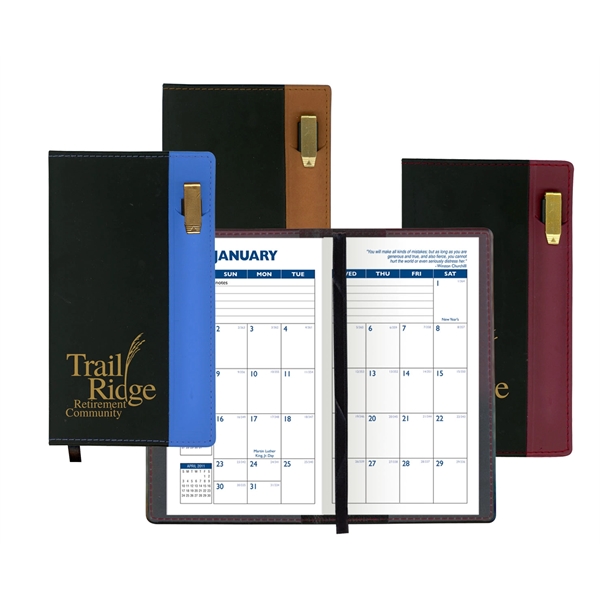 Styles "Lafayette" 2-tone soft vinyl cover pocket planners.... from ASI 83770 Royal Industries / The Royal Line