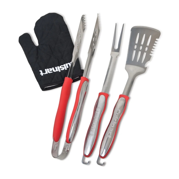 4 piece grilling tool set with glove, spatula, grill fork and... from ASI 56070 Gemline / Gemline®