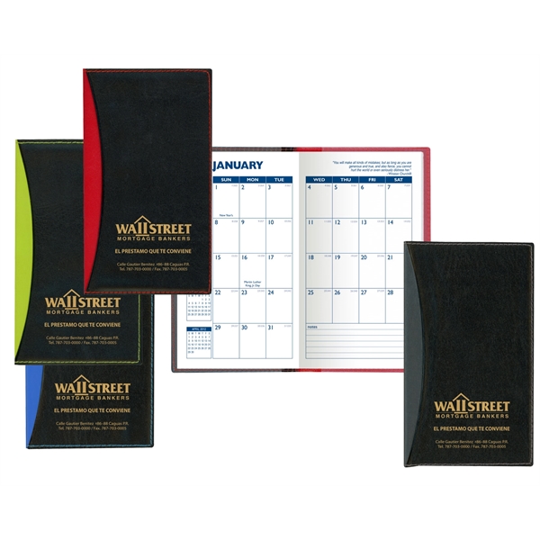 Styles "Geneva" two-tone soft vinyl cover pocket planners.... from ASI 83770 Royal Industries / The Royal Line