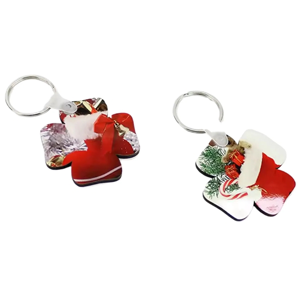 Flower shaped MDF keychain plus free sublimation heat transfer printing in... from ASI 37218 Athena Promo (tm)
