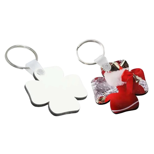 Flower shaped MDF keychain plus free sublimation heat transfer printing in... from ASI 37218 Athena Promo (tm)