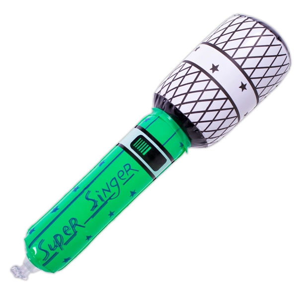 10" inflatable novelty microphone, offered in an assortment of neon colors.... from ASI 42016 Brighter Promotions Inc