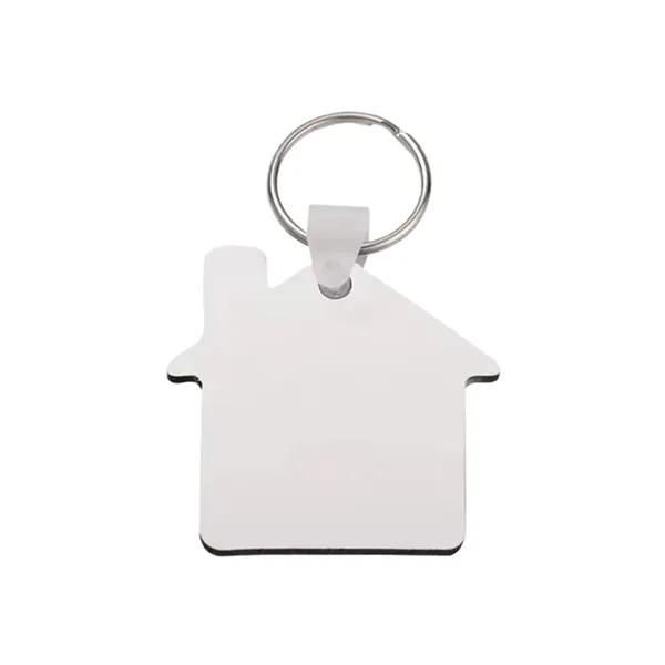 House shaped MDF keychain plus free sublimation heat transfer printing in... from ASI 37218 Athena Promo (tm)