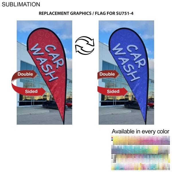 Replacement Flag for 12' Medium Tear Drop Flag Kit, Full Color... from ASI 53509 FIEL-Fairdeal Import & Export / FIEL