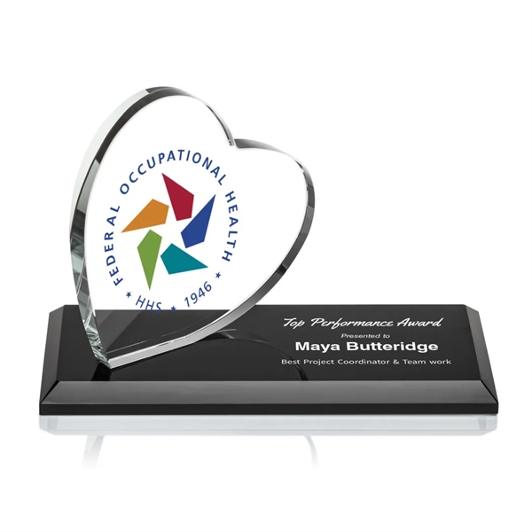 The Northam Heart VividPrint Award features a sparkling 4" Starfire Crystal... from ASI 84592 St Regis Group / St Regis