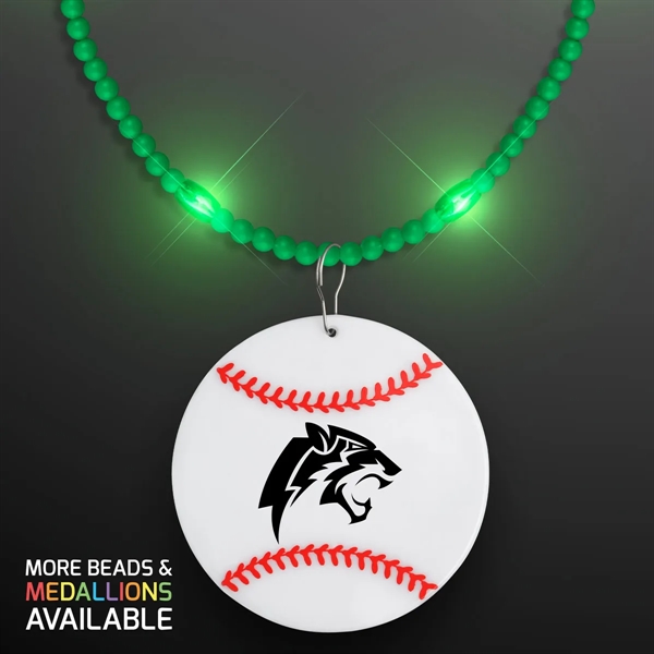 Still-Light Beads with Baseball Medallions; Imprinted Pricing... from ASI 34194 ALightPromos