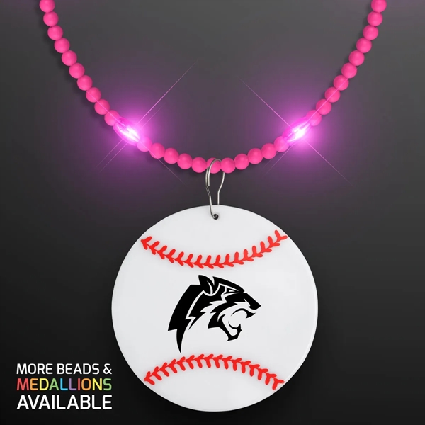 Still-Light Beads with Baseball Medallions; Imprinted Pricing... from ASI 34194 ALightPromos