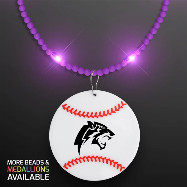 Still-Light Beads with Baseball Medallions; Imprinted Pricing... from ASI 34194 ALightPromos