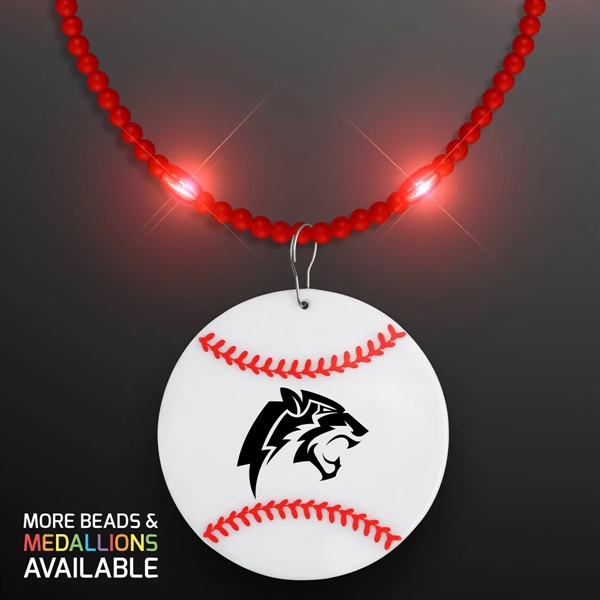 Still-Light Beads with Baseball Medallions; Imprinted Pricing... from ASI 34194 ALightPromos