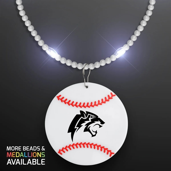 Still-Light Beads with Baseball Medallions; Imprinted Pricing... from ASI 34194 ALightPromos
