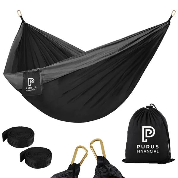 A durable hammock with a carrying case, hammock straps and carabiners... from ASI 61966 HPG / OrigAudio HPG Gold