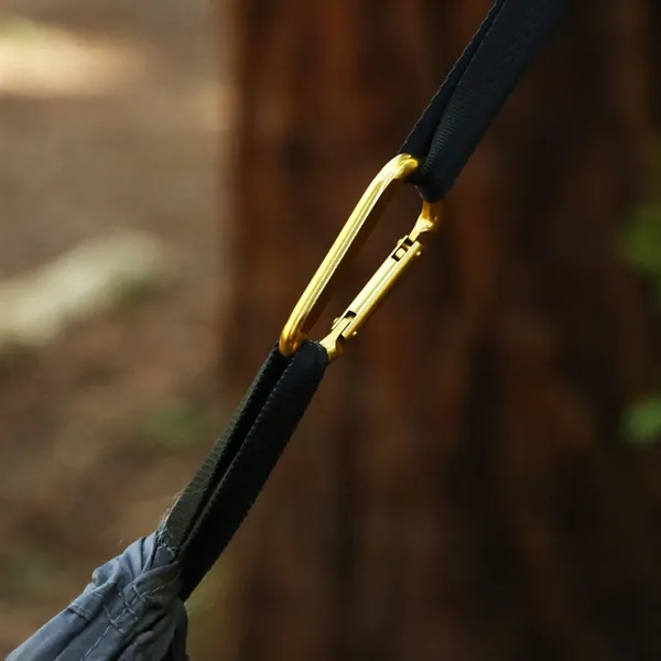 A durable hammock with a carrying case, hammock straps and carabiners... from ASI 61966 HPG / OrigAudio HPG Gold