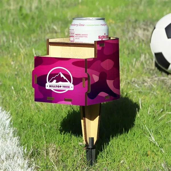 A bamboo composed phone and cup holder... from ASI 61966 HPG / OrigAudio HPG Gold