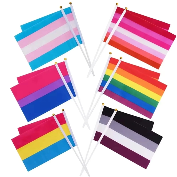 9" x 6" Hand waving flag banner plus full color digital... from ASI 37218 Athena Promo (tm)