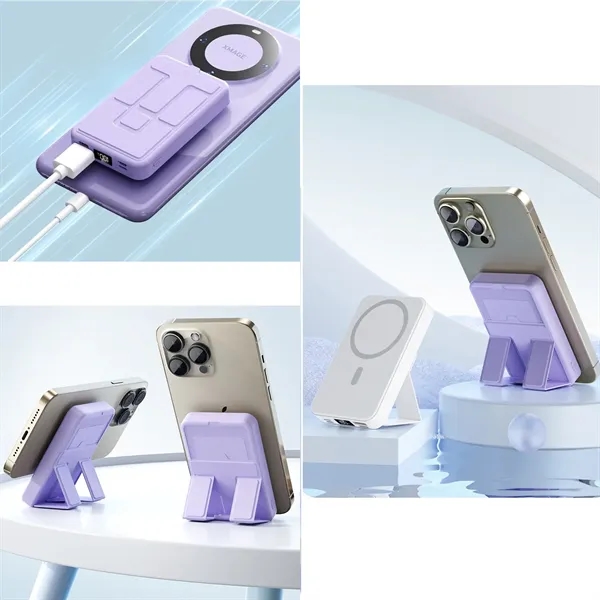 22.5W PD Magnetic wireless power bank with phone stand - 10000... from ASI 37218 Athena Promo (tm)