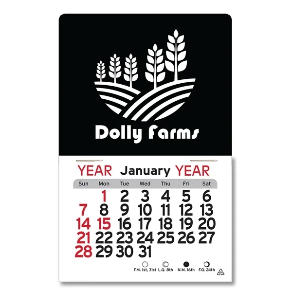 Billboard style Peel-N-Stick® vinyl 12-month calendar showcases your message with standard... from ASI 54040 Fey Promo / Fey Calendar Impressions