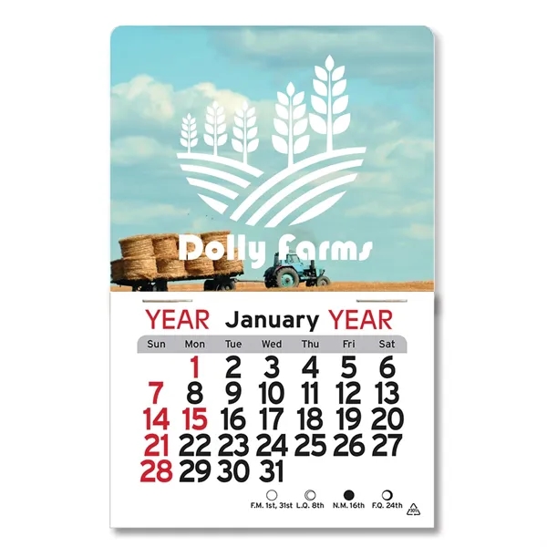Billboard style Peel-N-Stick® vinyl 12-month calendar showcases your message with standard... from ASI 54040 Fey Promo / Fey Calendar Impressions