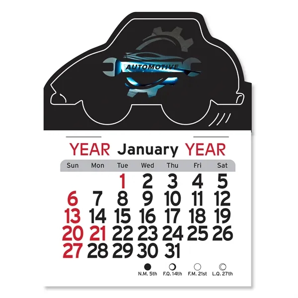 Car-shaped 4"H x 3"W Peel-N-Stick® vinyl 12-month calendars with full-color digital... from ASI 54040 Fey Promo / Fey Calendar Impressions