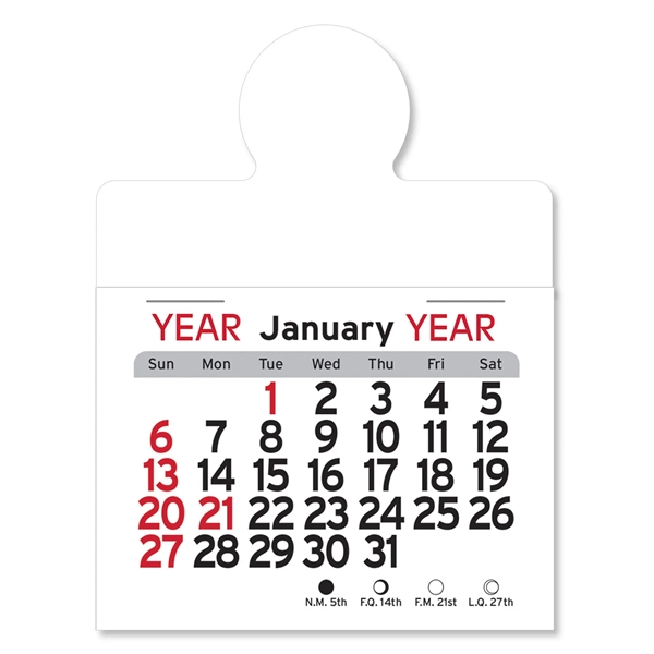 Circle-shaped 4"H x 3"W Peel-N-Stick® vinyl 12-month calendars with full-color digital... from ASI 54040 Fey Promo / Fey Calendar Impressions