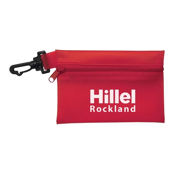 Multi-purpose clip on PVC pouch with zipper and swivel clip.... from ASI 52710 Lincoln Line