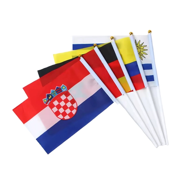 12" x 8" Hand waving flag banner plus full color digital... from ASI 37218 Athena Promo (tm)