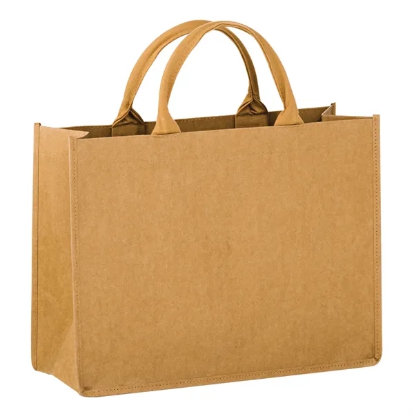 16" x 6" x 12" Kraft paper washable grocery tote with... from ASI 35290 American Ad Bag Co